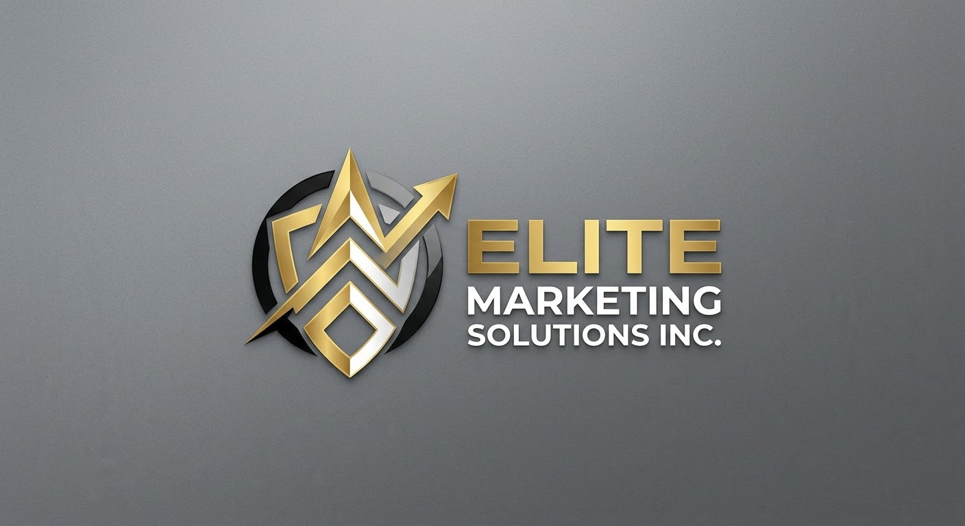 Elite Marketing Solutions Inc. original gold brand logo